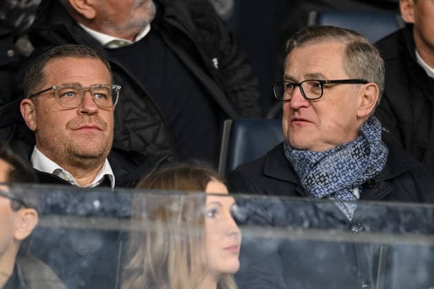 Sportvorstand Max Eberl (FC Bayern München) und Vorstands Vorsitzender Jan-Christian Dreesen (FC Bayern München) Looks on during the UEFA Champions League 2025 26 Round of 16 First Leg match between Atalanta BC and FC Bayern München at Stadio di Bergamo on March 10, 2026 in Bergamo, Italy. (Photo by Harry Langer DeFodi Images) -
