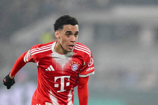 Jamal Musiala (FC Bayern München) Looks on during the UEFA Champions League 2025 26 Round of 16 First Leg match between Atalanta BC and FC Bayern München at Stadio di Bergamo on March 10, 2026 in Bergamo, Italy. (Photo by Harry Langer DeFodi Images) -
