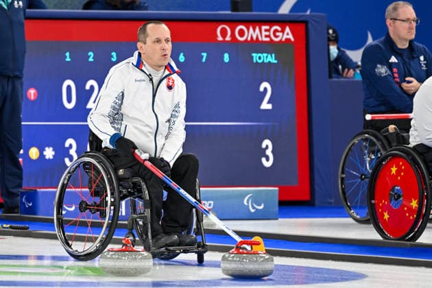 Player of Team Slovakia match between Sweden vs Slovakia during Wheelchair Curling Mixed Team Round Robin Session 9, Olympic Winter games, Winterspiele,Spiele, Summer games Milano-Cortina 2026 in Cortina, Italy, March 11 2026  Copyright: xAlessioxMarini IPAxSportx xipa-agency.netx xx IPA_72703394 IPA_Agency_IPA72703394