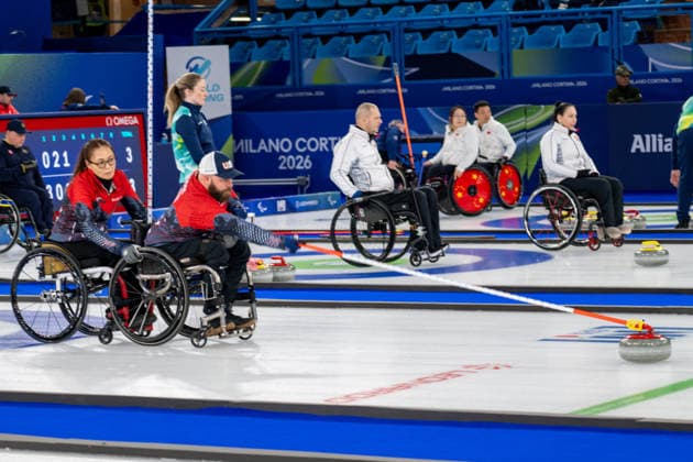 General view of Wheelchair Curling Mixed Team during Wheelchair Curling Mixed Team Round Robin Session 9, Olympic Winter games, Winterspiele,Spiele, Summer games Milano-Cortina 2026 in Cortina, Italy, March 11 2026  Copyright: xAlessioxMarini IPAxSportx xipa-agency.netx xx IPA_72703482 IPA_Agency_IPA72703482