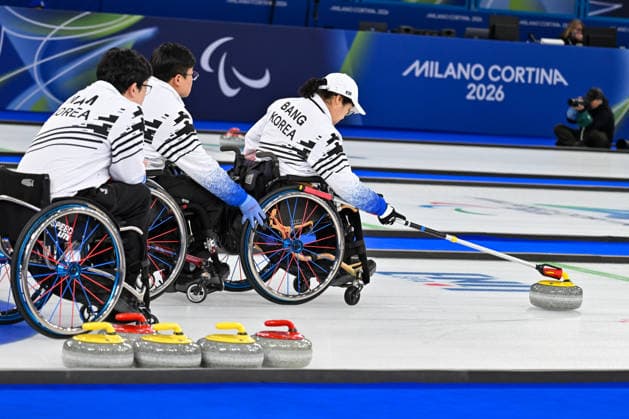 Team Korea match between United States (USA) vs Korea during Wheelchair Curling Mixed Team Round Robin Session 9, Olympic Winter games, Winterspiele,Spiele, Summer games Milano-Cortina 2026 in Cortina, Italy, March 11 2026  Copyright: xAlessioxMarini IPAxSportx xipa-agency.netx xx IPA_72703466 IPA_Agency_IPA72703466