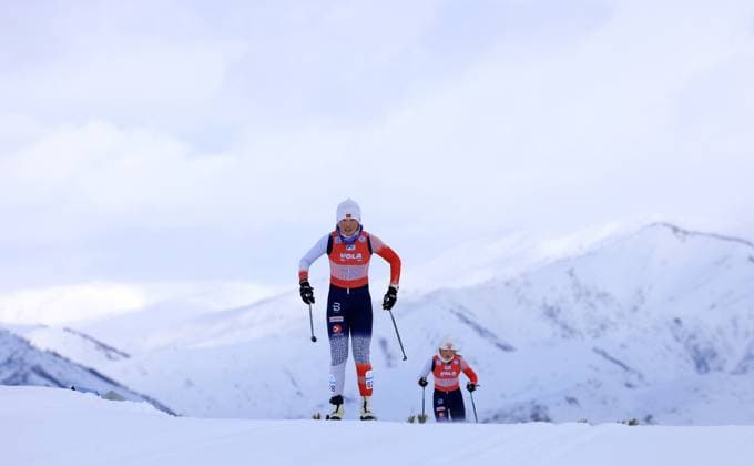 2025-2026 National Cross Country Skiing Championship Athletes chase on the cross-country skiing track in the 50 kilometer collective departure (traditional technique) event of the 2025-2026 National Cross Country Skiing Championship in Altay, Xinjiang, China on March 11, 2026. Altay Xinjiang China  Copyright: xArdaqx
