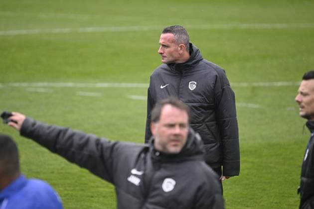 Genk s head coach Nicky Hayen pictured during a training session of Belgian soccer team KRC Genk, Wednesday 11 March 2026 in Genk. The team is preparing for tomorrow s match against German Freiburg, the first leg of the 1 16 Finals of the UEFA Europa League tournament. TOM GOYVAERTS TomxGoyvaerts  x167125907x