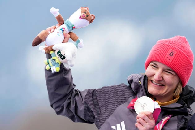 FORSTER Anna Lena Team GER 2.PLatz Ski Alpine Kombination sitzend Frauen in Cortina Paralympische Winterspiele 2026 Cortina - Milano am 10.03.2026 in Cortina *** FORSTER Anna Lena Team GER 2 PLatz Ski Alpine Combined sitting women in Cortina Paralympic Winter Games 2026 Cortina Milano on 10 03 2026 in Cortina Copyright: xLacixPerenyix