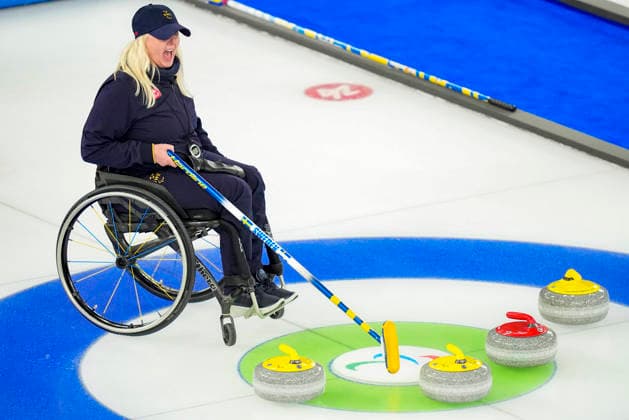 CORTINA, ITALY 20260311 Sweden s Kristina Ulander during Wednesday s mixed curling match between Sweden and Slovakia in the Paralympics at the Cortina Curling Olympic Stadium. *** The image is included in the SPORTS PACKAGE. For others PAYMENT IMAGE *** CORTINA ITALY x9200x *** CORTINA, ITALY 20260311 Sweden s Kristina Ulander during Wednesday s mixed curling match between Sweden and Slovakia in the Paralympics at the Cortina Curling Olympic Stadium The image is included in the SPORTS PACKAGE For others PAYMENT IMAGE CORTINA ITALY x9200x  Copyright: xBjörnxLarssonxRosvall TTx PARALYMPICS 2026 CURLING