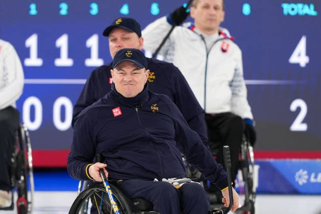 260311 Ronny Persson of Sweden compete in a wheelchair curling mixed round robin session between Sweden and Slovakia during day 5 of the Milano Cortina 2026 Winter Paralympic Games on March 11, 2026 in Cortina. Photo: Magnus Lejhall Swedish Parasport Federation BILDBYRAN kod XZ wheelchair curling rullstolscurling paralympic games paralympics paralympiska spel paralympiske leker vinter-paralympics winter paralympics milano cortina 2026 milano cortina 2026 winter paralympic games 3 sweden sverige *** 260311 Ronny Persson of Sweden compete in a wheelchair curling mixed round robin session between Sweden and Slovakia during day 5 of the Milano Cortina 2026 Winter Paralympic Games on March 11, 2026 in Cortina Photo Magnus Lejhall Swedish Parasport Federation BILDBYRAN kod XZ wheelchair curling rullstolscurling paralympic games paralympics paralympiske spelen vinter paralympics winter paralympics milano cortina 2026 milano cortina 2026 winter paralympic games 3 sweden sverige  Copyright: MAGNUSxLEJHALL BB260311BB446