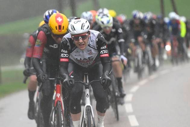 Paris Nice 2026 Stage 4 UCHON, FRANCE - MARCH 11 : rider of team UAE Team Emirates - XRG during stage 4 of the 84th edition of Paris - Nice an UCI World Tour 2.UWT cycling road race stage for Men Elite of 195 km with start in Bourges and finish in Uchon on March 11, 2026 in Uchon, France, 11 03 2026 ( Motordriver Guy De Vuyst - Uchon France  Copyright: xNicoxVereeckenx