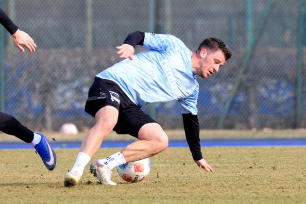 DEU, DFL, 2. FBL Hertha BSC, Training, 11.03.2026, Sportforum, Berlin, DEU, DFL, 2. FBL Hertha BSC, Training, im Bild Diego Demme (Hertha BSC Berlin 6) DFL - regulations prohibit any use of Photographs as image sequences and or quasi-video *** DEU, DFL, 2 FBL Hertha BSC, Training, 11 03 2026, Sportforum, Berlin, DEU, DFL, 2 FBL Hertha BSC, Training, im Bild Diego Demme Hertha BSC Berlin 6 DFL regulations prohibit any use of Photographs as image sequences and or quasi video nordphotoxGmbHx xEngler nph00076