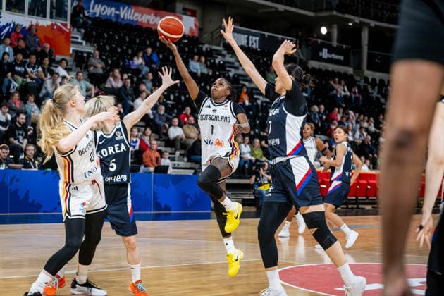Basketball Villeurbanne 11.03.2026 Wommen™s Basketball World Cup 2026 Qualifying Tournament Deutschland (GER) - Südkorea (KOR) Alexis Peterson (Deutschland, No.01)