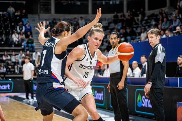 Basketball Villeurbanne 11.03.2026 Wommen™s Basketball World Cup 2026 Qualifying Tournament Deutschland (GER) - Südkorea (KOR) Leonie Fiebich (Deutschland, No.13)