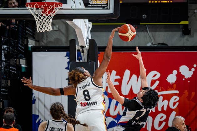 Basketball Villeurbanne 11.03.2026 Wommen™s Basketball World Cup 2026 Qualifying Tournament Deutschland (GER) - Südkorea (KOR) Nyara Sabally (Deutschland, No.08) Sohee Park (Korea, No.11)