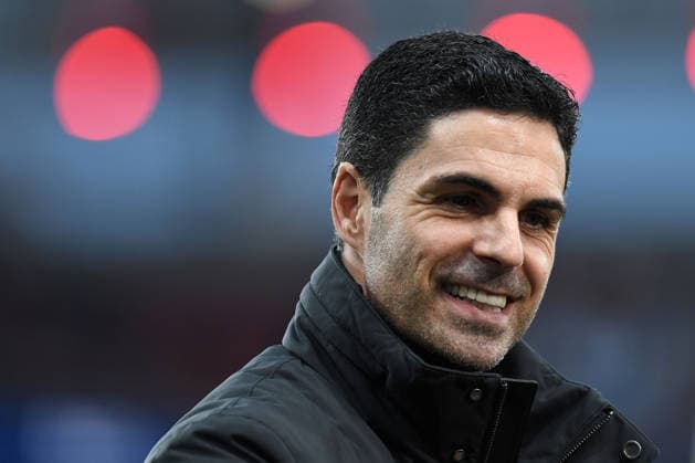 Coach Mikel Arteta (FC Arsenal) lacht waehrend des Spiels der UEFA Champions League 2025 26, Achtelfinale, Hinspiel zwischen Bayer 04 Leverkusen und FC Arsenal, BayArena am 11. March 2026 in Leverkusen, Deutschland. (Foto von Ralf Treese DeFodi Images) +++ Coach Mikel Arteta (FC Arsenal) laughs during the UEFA Champions League 2025 26 Round of 16, First Leg, match between Bayer 04 Leverkusen and FC Arsenal at BayArena on February 24, 2026 in Leverkusen, Germany. (Photo by Ralf Treese DeFodi Images) -