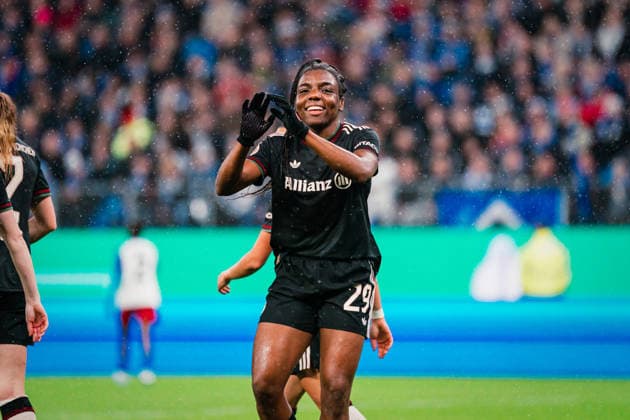 DFB-Pokal Frauen: Hamburger SV vs. FC Bayern München,11.03.2026 TOR, JUBEL zum 1:0 durch Edna Imade (FC Bayern München, 29); Fußball, DFB-Pokal Frauen, Viertelfinale: Hamburger SV vs. FC Bayern München am 11.03.2026 im Volksparkstadion, Hamburg DFB REGULATIONS PROHIBIT ANY USE OF PHOTOGRAPHS AS IMAGE SEQUENCES AND OR QUASI-VIDEO. Copyright: xBEAUTIFULxSPORTS Tonhäuserx