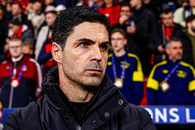 Head Coach Mikel Arteta of Arsenal FC looks on Bayer 04 Leverkusen v Arsenal FC, UEFA Champions League 2025 26 Round of 16 First Leg, Bayer 04 Leverkusen v Arsenal FC, BayArena, March 11, 2026, Leverkusen, Germany.