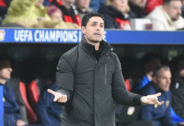 11.03.2026, xhbx, Fussball UEFA Champions League, Bayer 04 Leverkusen - FC Arsenal London v.l. Trainer Mikel Arteta (Arsenal London FC) (DFL DFB REGULATIONS PROHIBIT ANY USE OF PHOTOGRAPHS as IMAGE SEQUENCES and or QUASI-VIDEO) Leverkusen