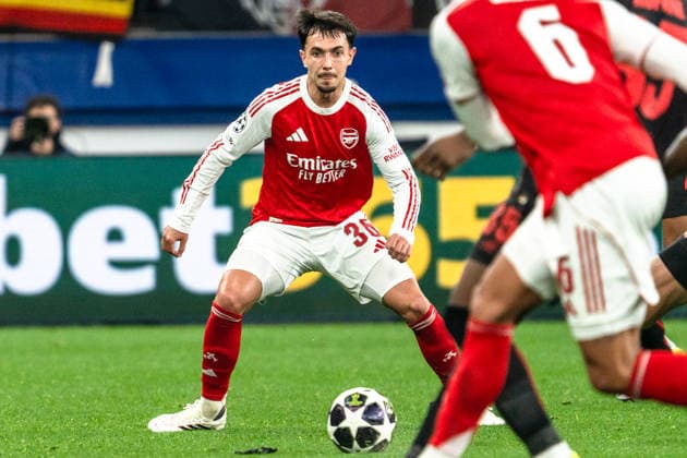 UEFA Champions League 2025 2026 Bayer 04 Leverkusen vs. Arsenal, Achtelfinale, Round of 16 - Hinrunde, Mittwoch, 11.03.2026 BayArena (Nordrhein-Westfalen, Deutschland) Martin Zubimendi (Arsenal, 36) Copyright: xCelinaxLeiersx