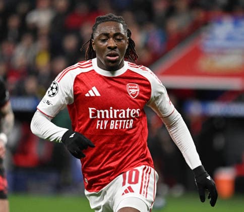 23.02.2026, xophax, Fussball , UEFA Champions League , 2025 2026 , Bayer Leverkusen gegen FC Arsenal London. Eberechi Eze ( Arsenal ) Leverkusen