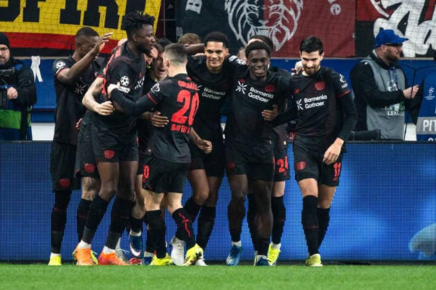 UEFA Champions League 2025 2026 Bayer 04 Leverkusen vs. Arsenal, Achtelfinale, Round of 16 - Hinrunde, Mittwoch, 11.03.2026 BayArena (Nordrhein-Westfalen, Deutschland) Tor zum 1:0 durch Robert Andrich ( 8) Jubel Freude Emotionen Torjubel Jarell Quansah ( 4) Copyright: xCelinaxLeiersx
