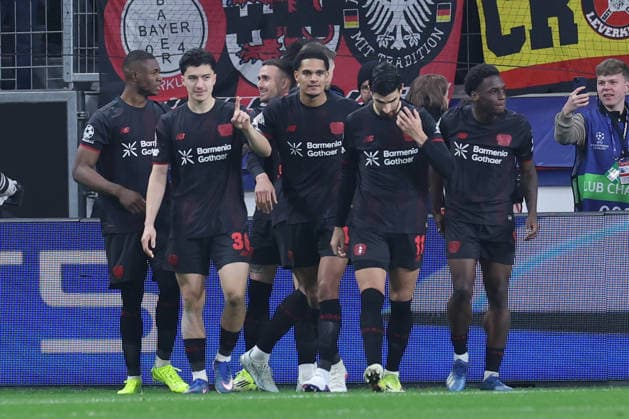 GER, UEFA CL, Achtelfinale, Bayer 04 Leverkusen (GER) vs. FC Arsenal (ENG), 11.03.2026, BayArena, Leverkusen, GER, UEFA CL, Achtelfinale, Bayer 04 Leverkusen (GER) vs. FC Arsenal (ENG), , im Bild: 1:0 fuer Leverkusen durch Robert Andrich (Leverkusen 8), Torjubel Jubel Jubellauf, Edmond Tapsobsa (Leverkusen 12), Ibrahim Maza (Leverkusen 30), Ãlex Grimaldo (Leverkusen 20), Martin Terrier (Leverkusen 11), Aleix Garcia (Leverkusen 24), Ernest Poku (Leverkusen 19),