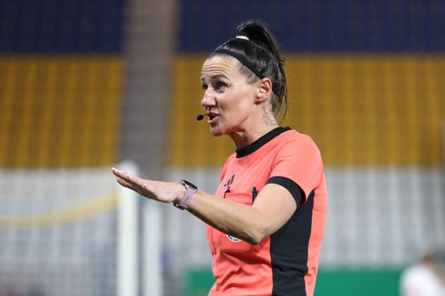 DFB-Pokal Frauen: FC Carl Zeiss Jena - SC Sand 1946; 11.03.26 Schiedsrichterin Nadine Westerhoff. Fußball, DFB-Pokal Frauen, Viertelfinale: FC Carl Zeiss Jena vs. SC Sand 1946 am 11.03.26 im Ernst-Abbe-Sportfeld ad hoc arena, Jena. DFL REGULATIONS PROHIBIT ANY USE OF PHOTOGRAPHS AS IMAGE SEQUENCES AND OR QUASI-VIDEO. Copyright: xBEAUTIFULxSPORTS JanxKaeferx