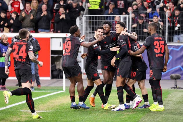 Torjubel zum 1:0 fuer Bayer Leverkusen durch Robert Andrich (Bayer Leverkusen) GER, Bayer Leverkusen gegen Arsenal London, Fussball, Champions League, Achtelfinale, Spielzeit 2025 2026, 11.03.2026 DFL REGULATIONS PROHIBIT ANY USE OF PHOTOGRAPHS AS IMAGE SEQUENCES AND OR QUASI-VIDEO GER, Bayer Leverkusen gegen Arsenal London, Fussball, Champions League, Achtelfinale, Spielzeit 2025 2026, 11.03.2026 Leverkusen Copyright: xEibner-Pressefoto FrankxZeisingx EP_FZG