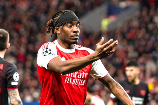 UEFA Champions League 2025 2026 Bayer 04 Leverkusen vs. Arsenal, Achtelfinale, Round of 16 - Hinrunde, Mittwoch, 11.03.2026 BayArena (Nordrhein-Westfalen, Deutschland) Noni Madueke (Arsenal, 20) Copyright: xCelinaxLeiersx