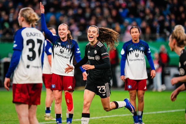 DFB-Pokal Frauen: Hamburger SV vs. FC Bayern München,11.03.2026 TOR, JUBEL zum 0:3 durch Natalia Padilla-Bidas (FC Bayern München, 23); Fußball, DFB-Pokal Frauen, Viertelfinale: Hamburger SV vs. FC Bayern München am 11.03.2026 im Volksparkstadion, Hamburg DFB REGULATIONS PROHIBIT ANY USE OF PHOTOGRAPHS AS IMAGE SEQUENCES AND OR QUASI-VIDEO. Copyright: xBEAUTIFULxSPORTS Tonhäuserx