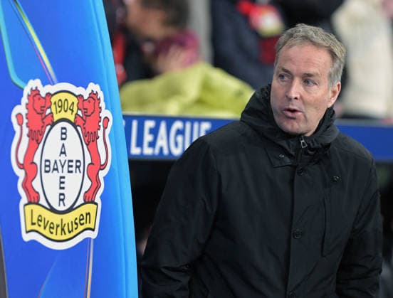 11.03.2026 , xophax, Fussball , UEFA Champions League , 2025 2026 , Bayer Leverkusen gegen FC Arsenal London. Trainer Kasper Hjulmand ( Bayer 04 ) Leverkusen