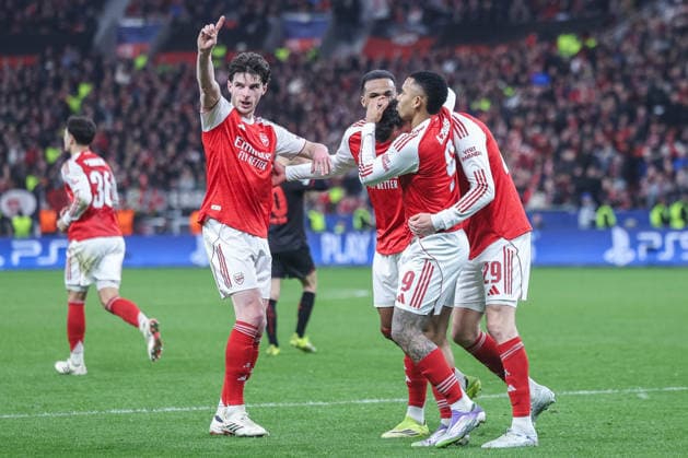 Fußball Champions League Achtelfinale Bayer 04 Leverkusen - FC Arsenal am 11.03.2026 in der BayArena in Leverkusen Torjubel zum 1:1 durch Kai Havertz ( Arsenal )