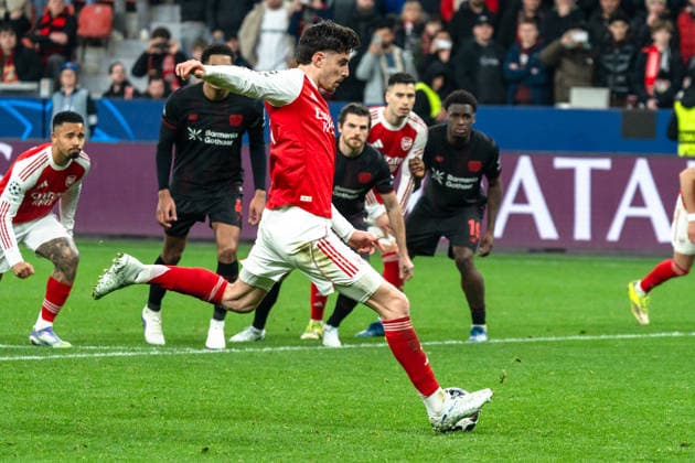 UEFA Champions League 2025 2026 Bayer 04 Leverkusen vs. Arsenal, Achtelfinale, Round of 16 - Hinrunde, Mittwoch, 11.03.2026 BayArena (Nordrhein-Westfalen, Deutschland) Tor zum 1:1 durch Kai Havertz (Arsenal, 29 Copyright: xCelinaxLeiersx