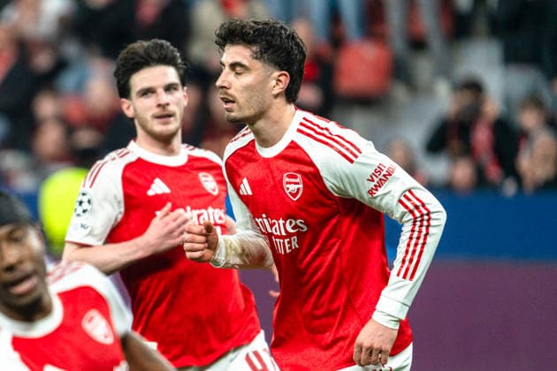 UEFA Champions League 2025 2026 Bayer 04 Leverkusen vs. Arsenal, Achtelfinale, Round of 16 - Hinrunde, Mittwoch, 11.03.2026 BayArena (Nordrhein-Westfalen, Deutschland) Tor zum 1:1 durch Kai Havertz (Arsenal, 29 Jubel Freude Emotionen Torjubel Copyright: xCelinaxLeiersx