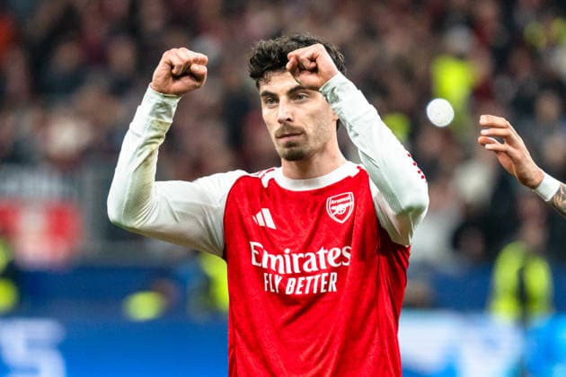 UEFA Champions League 2025 2026 Bayer 04 Leverkusen vs. Arsenal, Achtelfinale, Round of 16 - Hinrunde, Mittwoch, 11.03.2026 BayArena (Nordrhein-Westfalen, Deutschland) Tor zum 1:1 durch Kai Havertz (Arsenal, 29 Jubel Freude Emotionen Torjubel Copyright: xCelinaxLeiersx