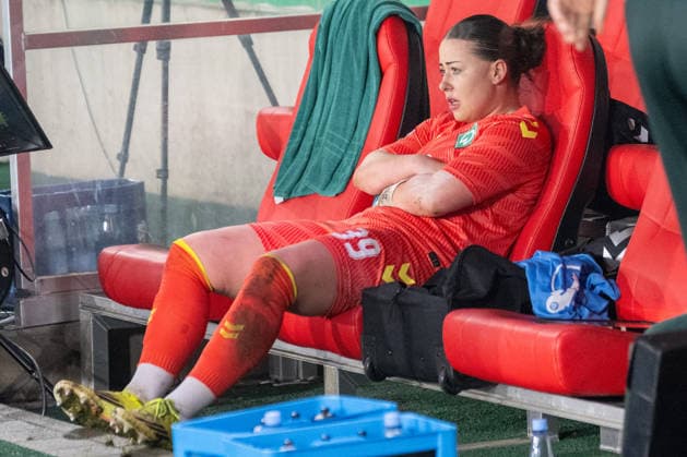 Mariella El Sherif (SV Werder Bremen, 39) ist nach der Niederlage enttaeuscht. SGS Essen vs. SV Werder Bremen, Fussball, DFB-Pokal Frauen, Viertelfinale, Saison 2025 2026, 11.03.2026 DFL DFB Regulations prohibit any use of Photographs as image sequences and or Quasivideo SGS Essen vs. SV Werder Bremen, Fussball, DFB-Pokal Frauen, Viertelfinale, Saison 2025 2026, 11.03.2026 Essen Copyright: xEibner-Pressefoto ThomasxHaeslerx EP_THR