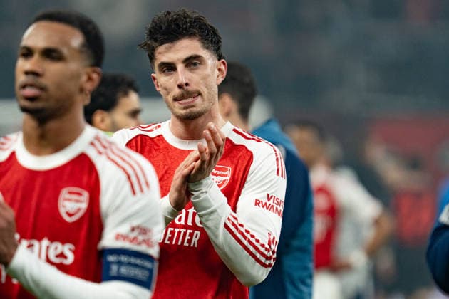 UEFA Champions League 2025 2026 Bayer 04 Leverkusen vs. Arsenal, Achtelfinale, Round of 16 - Hinrunde, Mittwoch, 11.03.2026 BayArena (Nordrhein-Westfalen, Deutschland) Kai Havertz (Arsenal, 29) Copyright: xCelinaxLeiersx