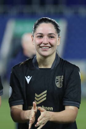 DFB-Pokal Frauen: FC Carl Zeiss Jena - SC Sand 1946; 11.03.26 Olivia Matilde Johansson Alcaide (9, Carl Zeiss Jena). Fußball, DFB-Pokal Frauen, Viertelfinale: FC Carl Zeiss Jena vs. SC Sand 1946 am 11.03.26 im Ernst-Abbe-Sportfeld ad hoc arena, Jena. DFL REGULATIONS PROHIBIT ANY USE OF PHOTOGRAPHS AS IMAGE SEQUENCES AND OR QUASI-VIDEO. Copyright: xBEAUTIFULxSPORTS JanxKaeferx