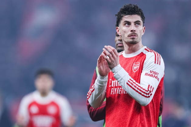 Fußball Champions League Achtelfinale Bayer 04 Leverkusen - FC Arsenal am 11.03.2026 in der BayArena in Leverkusen Kai Havertz ( Arsenal ) nach dem Spiel