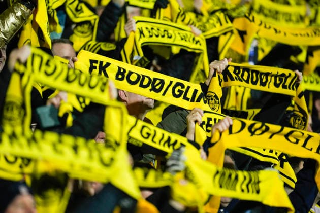 Football, Champions League 2025 2026 Bodo Glimt Sporting Lisbon Bodo, Norway 20260311 Bodo Glimt supporters before the Champions League football match between Bodo Glimt and Sporting Lisbon at Aspmyra stadium Photo Fredrik Varfjell NTB Bodo Norway EDITORIAL USE ONLY RESTRICTED USE FOR BETTING COMPANIES  Copyright: xFredrikxVarfjellx xNTBx