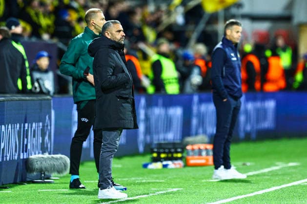 Football, Champions League 2025 2026 Bodo Glimt Sporting Lisbon Bodo 20260311 Sporting s coach Rui Borges left and Bodo Glimt s coach Kjetil Knutsen right during the Champions League football match between Bodo Glimt and Sporting Lisbon at Aspmyra Stadium Photo Mats Torbergsen NTB Bodo Norway EDITORIAL USE ONLY RESTRICTED USE FOR BETTING COMPANIES  Copyright: xMatsxTorbergsenx xNTBx