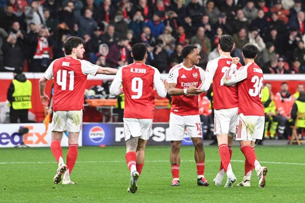 Jubel Kai HAVERTZ nach seinem Tor zum 1-1, jubelnd, Jubel, Begeisterung, Freude, Emotion Fussball Champions League, Achtelfinale, Bayer 04 Leverkusen (LEV) - FC Arsenal London (ARS) 1-1 am 11.03.2026 in Leverkusen Deutschland. UEFA regulations prohibit any use of photographs as image sequences and or quasi-video Â
