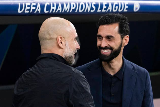 Real Madrid C.F. v Manchester City - UEFA Champions League 2025 26 Round of 16 First Leg match Real Madrid C.F. v Manchester City - UEFA Champions League 2025 26 Round of 16 First Leg match Alvaro Arbeloa of Real Madrid and Pep Guardiola of Manchester City during the performance of the official anthem before the UEFA Champions League 2025 26 Round of 16 First Leg match between Real Madrid and Manchester City at Estadio Santiago Bernabeu on March 11, 2026 in Madrid, Spain Madrid Madrid Spain Real Madrid C.F. v Manchester City - UEFA Champions League 2025 Copyright: xALEJANDROxMATIASx