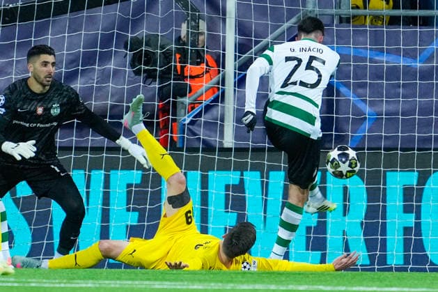 Football, Champions League 2025 2026 Bodo Glimt Sporting Lisbon Bodo, Norway 20260311 Sportings Goncalo Inacio during the football match in the Champions League between Bodo Glimt and Sporting Lisboa at the Aspmyra stadium Photo Fredrik Varfjell NTB Bodo Norway EDITORIAL USE ONLY RESTRICTED USE FOR BETTING COMPANIES  Copyright: xFredrikxVarfjellx xNTBx