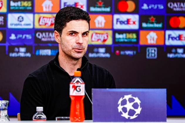 Head Coach Mikel Arteta of Arsenal FC Bayer 04 Leverkusen v Arsenal FC, UEFA Champions League 2025 26 Round of 16 First Leg, Bayer 04 Leverkusen v Arsenal FC, BayArena, March 11, 2026, Leverkusen, Germany.