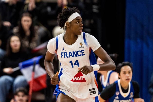 LYON-VILLEURBANNE, FRANCE - MARCH 11: Dominique Malonga (France, 14) during the FIBA Women™s World Cup Qualifying Tournament match between France (FRA) vs. Philippines (PHI) at Astroballe on matchday 1 of the FIBA Women™s World Cup Qualifying Tournament on March 11, 2026 in Lyon-Villeurbanne, France. France Copyright: xSteffiexWunderlx