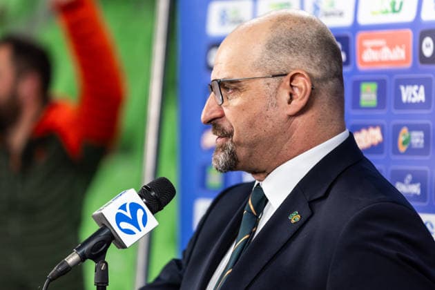 GER, BKT EuroCup, Saison 2025 2026, Achteffinale, Cedevita Olimpija Ljubljana- Niners Chemnitz 11.03.2026, Arena Stozice, Ljubljana, GER, BKT EuroCup, Saison 2025 2026, Achteffinale, Cedevita Olimpija Ljubljana- Niners Chemnitz Zvezdan Mitrovic (Head Coach) Cedevita Olimpija Ljubljana beim Interview Foto Alexander Trienitz Ljubljana Arena Stozice Slowenien