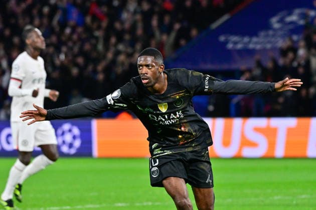 FOOTBALL : PSG vs Chelsea - Ligue des Champions - 11 03 2026 Ousmane DEMBELE of Paris Saint Germain celebrates after scoring during the UEFA Champions League match between Paris Saint Germain and Chelsea FC at Parc Des Princes on March 11 , 2026 in Paris, France. ( Photo by Federico Pestellini PsnewZ ) ParisFrance  Copyright: xFedericoxPestellinix