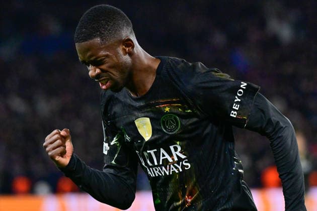 FOOTBALL : PSG vs Chelsea - Ligue des Champions - 11 03 2026 Ousmane DEMBELE of Paris Saint Germain celebrates after scoring during the UEFA Champions League match between Paris Saint Germain and Chelsea FC at Parc Des Princes on March 11 , 2026 in Paris, France. ( Photo by Federico Pestellini PsnewZ ) ParisFrance  Copyright: xFedericoxPestellinix