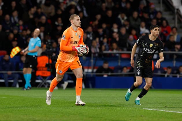 March 11, 2026, Paris, Paris, France: Filip JORGENSENn (GK) of CHELSEA FC in action during the UEFA Champions League round of 16 match between Paris Saint Germain and Chelsea at Parc des Princes Stadium - on March 10 2026 Paris - France Soccer Champion s League 2026 Paris Saint Germain Vs Chelsea  - ZUMAb253 20260311_zsp_b253_010 Copyright: xLoicxBaratouxx