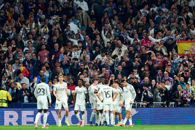 Federico Valverde of Real Madrid CF celebrates his goal during the UEFA Champions League match between Real Madrid CF and Manchester City at Bernabeu Stadium on March 11, 2026. - 11 03 2026 - Spain Madrid Madrid -  LGMx xLexPictorium LePictorium_0329588
