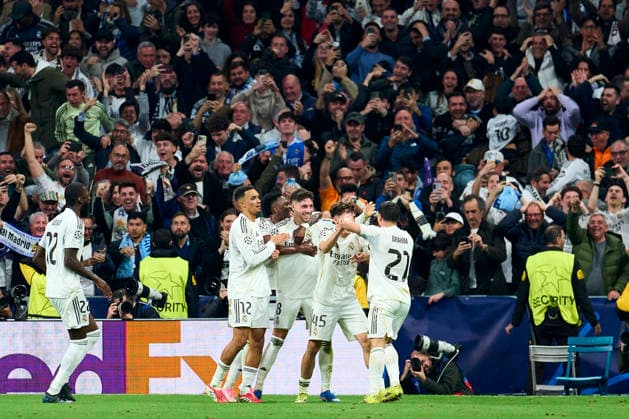Federico Valverde of Real Madrid CF celebrates his goal during the UEFA Champions League match between Real Madrid CF and Manchester City at Bernabeu Stadium on March 11, 2026. - 11 03 2026 - Spain Madrid Madrid -  LGMx xLexPictorium LePictorium_0329595