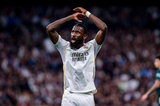 Real Madrid CF v Manchester City FC - UEFA Champions League 2025 26 Round of 16 First Leg Antonio Rudiger of Real Madrid celebrates after winning the UEFA Champions League 2025 26 Round of 16 First Leg match between Real Madrid CF and Manchester City FC at Estadio Santiago Bernabeu on March 11, 2026 in Madrid, Spain. Madrid Estadio Santiago Bernabeu Madrid Spain Copyright: xAlbertoxGardinx AGardin_20260311_Foot_Champ_Atl_Mad_Man_City__1500